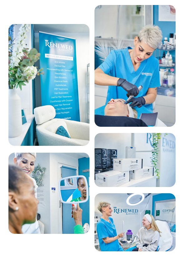 image of a modern aesthetic clinic featuring staff performing skin treatments and consultations related to advanced aesthetics 4 skincare services and rejuvenation